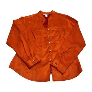 Dressbarn Blazer Long Sleeve Button Front Burnt Orange Women’s Size Medium